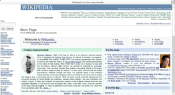 Epiphany in Web Application mode showing Wikip...
